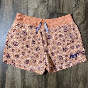 Patagonia Shorts Girls Size Large Baggies Costa Rica Geometric Tropical Bloom